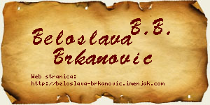 Beloslava Brkanović vizit kartica